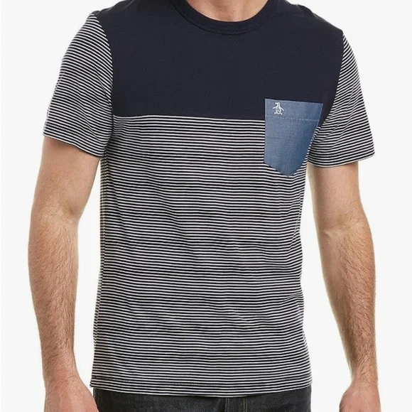 Original Penguin End On End Men's Color Block/Striped Tee. Size XL - Picture 1 of 6
